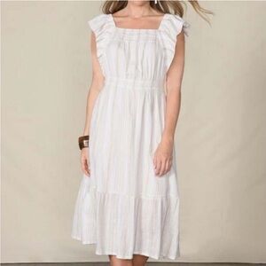 New Good Hart Desoto Dress Size Small Cotton Classic Neutral Midi Dress GH03028D